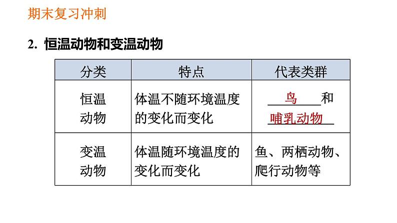 人教版八年级上册生物习题课件 期末复习冲刺 第五单元0第3页