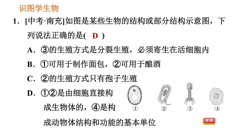 人教版八年级上册生物习题课件第5单元 第5章 识图学生物(二)第3页