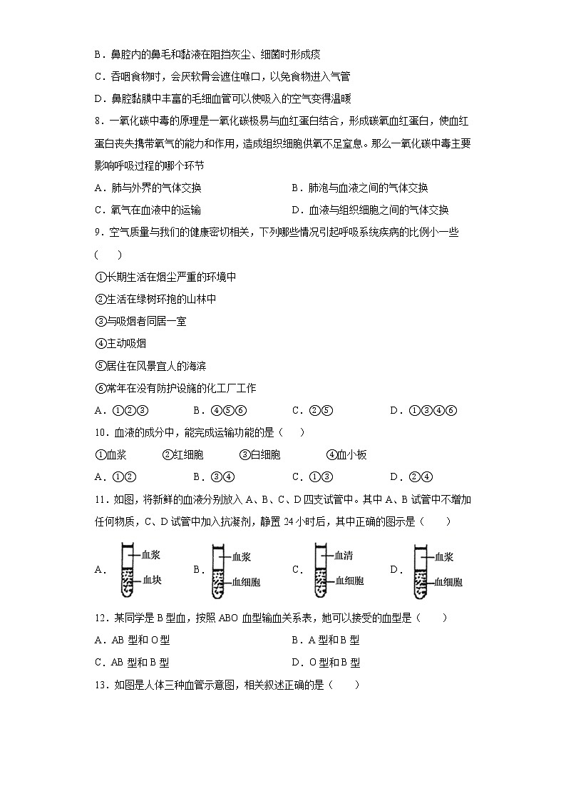 山东省菏泽市巨野县2020-2021学年七年级下学期期中生物试题（word版 含答案）第2页