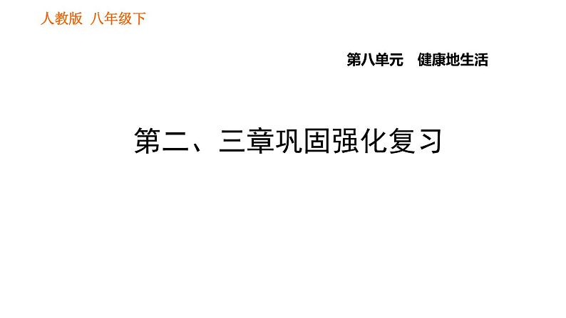 人教版八年级下册生物习题课件 第8单元 第二、三章巩固强化复习01