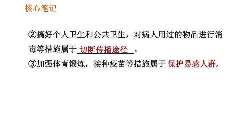 人教版八年级下册生物习题课件 第8单元 8.1.1 传染病及其预防第6页