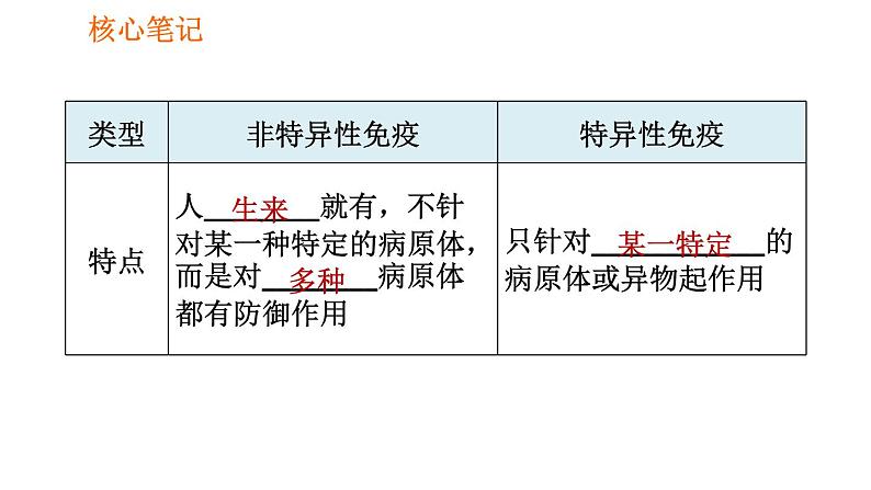 人教版八年级下册生物习题课件 第8单元 8.1.2.1 人体的三道防线、免疫的功能第8页