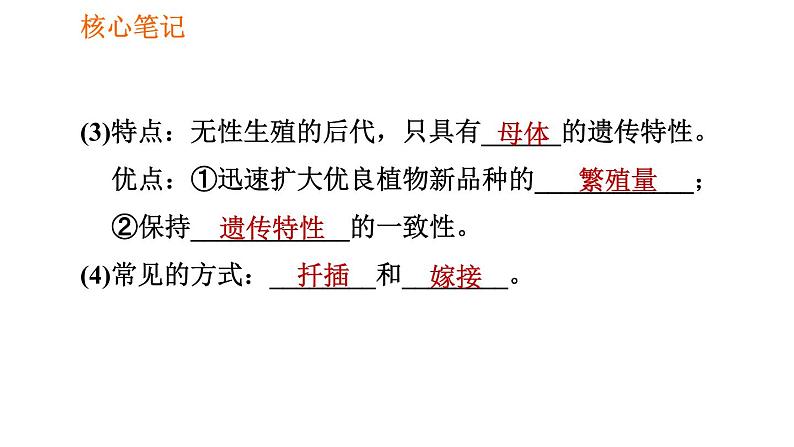 人教版八年级下册生物习题课件 第7单元 7.1.1 植物的生殖05