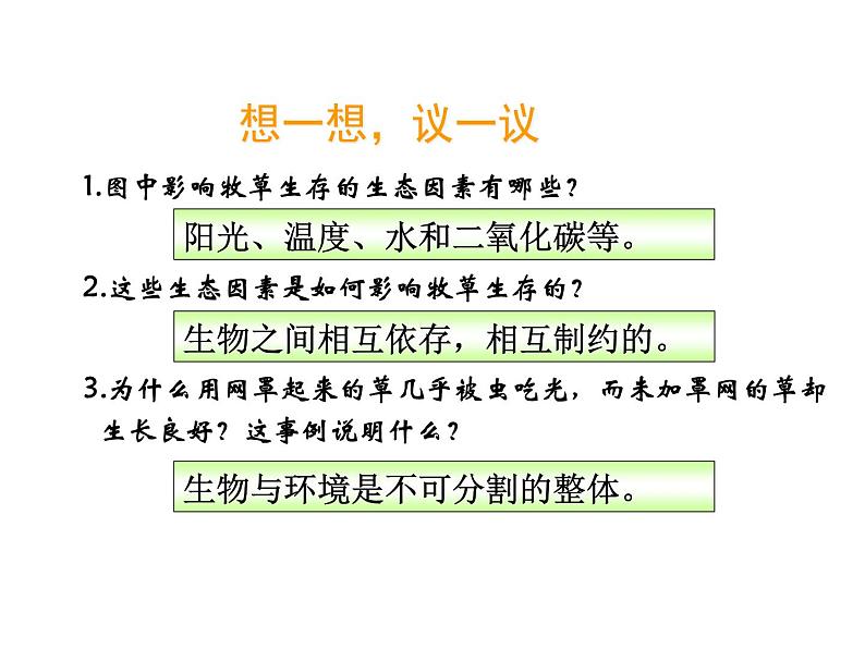 人教版七年级生物上册 第一单位生物和生物圈 第二章了解生物圈 第二节  生物与环境组成生态系统课件PPT第3页