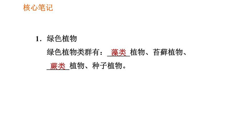 人教版七年级上册生物习题课件 第3单元 3.1.1 藻类、苔藓和厥类植物002