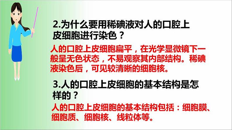 2021——2022学年人教版七年级生物上册2.1.3动物细胞 课件第8页