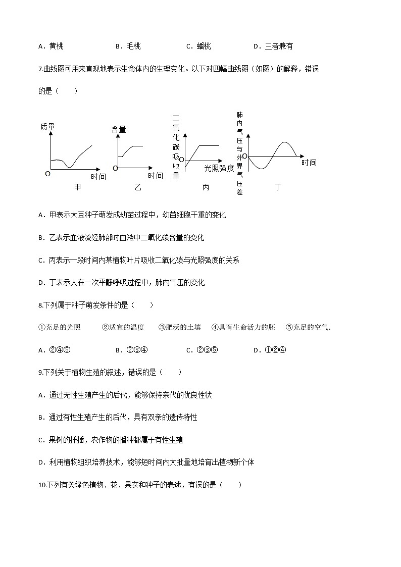 济南版生物 八年级上册 第一章 绿色开花植物 章节测试（含解析）03