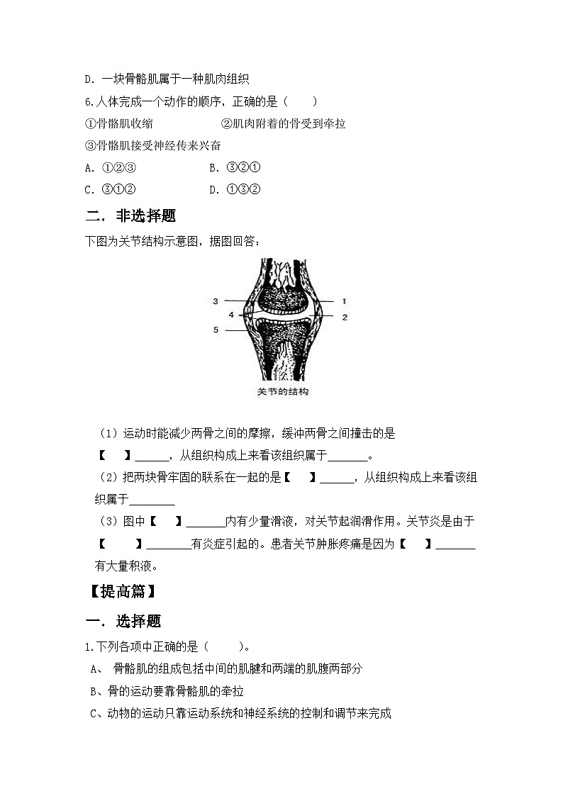 【核心素养目标】人教版初中生物八年级上册5.2.1《动物的运动》课件+视频+教学设计+同步分层练习（含答案）02