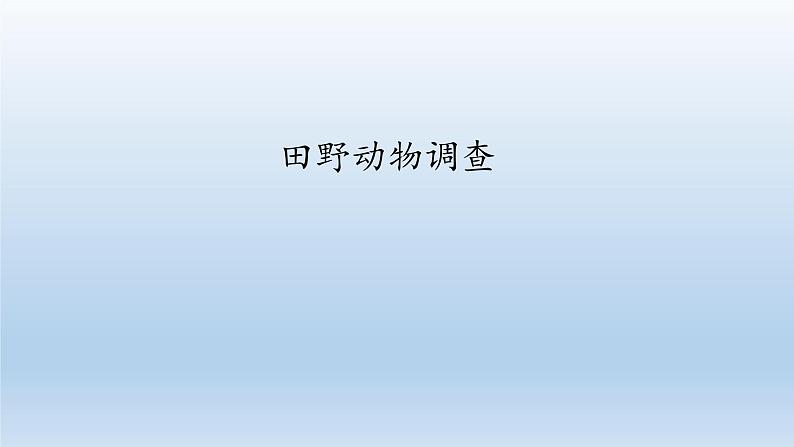 第四章多种多样的动物：4.1 田野动物调查  PPT课件第1页