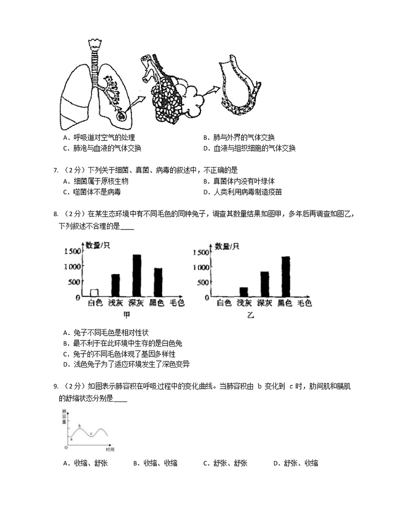 2021年广东省初中学业水平考试生物模拟9练习题第2页
