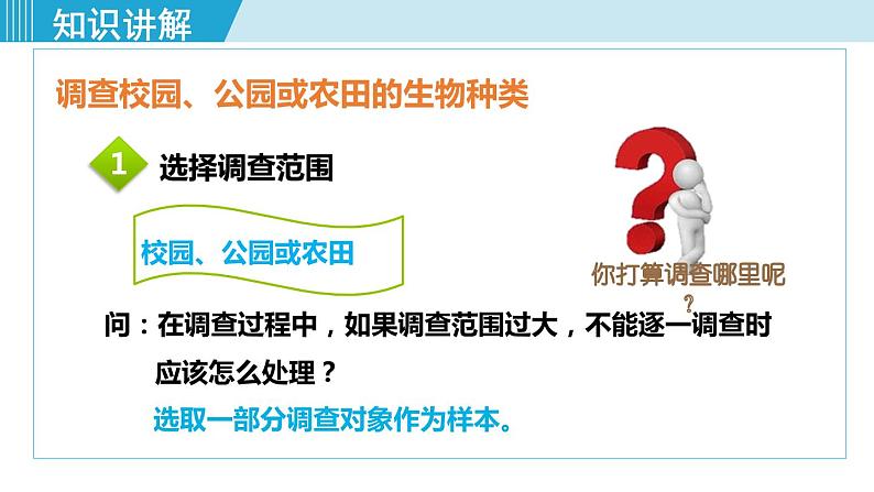 人教版七年级生物上册 第一单元 第一章 第二节 调查周边环境中的生物 课件08