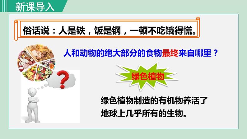 人教版七年级生物上册 第三单元 第四章 绿色植物是生物圈中有机物的制造者 课件01