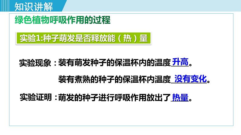 人教版七年级生物上册 第三单元 第五章 第二节 绿色植物的呼吸作用 课件第7页