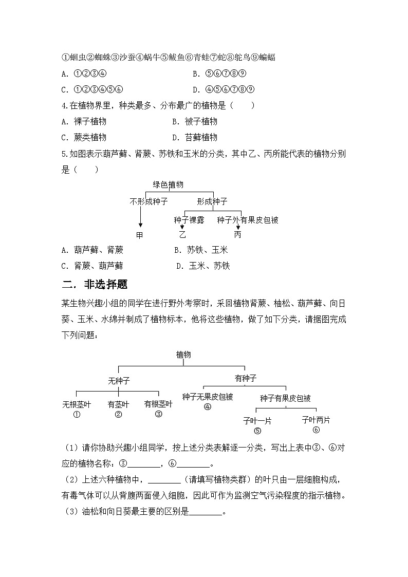 【核心素养目标】人教版初中生物八年级上册6.1.1《尝试对生物进行分类》课件+视频+教学设计+同步分层练习（含答案）02