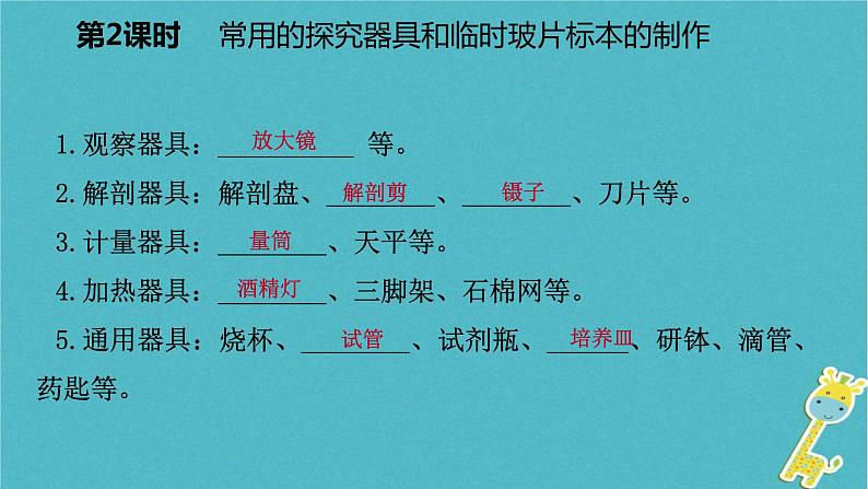 1.2.1 探索生命的器具第2课时常用的探究器具和临时玻片标本的制作课件05