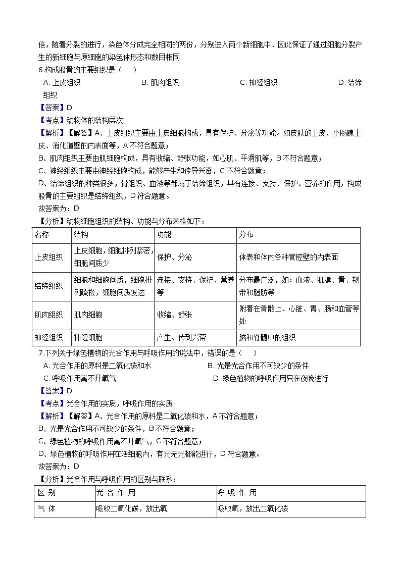 四川省广元市2018年中考生物试卷（解析版）第3页