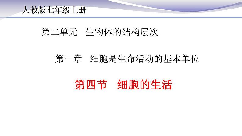 2.1.4 细胞的生活 课件 人教版七年级上册生物第1页