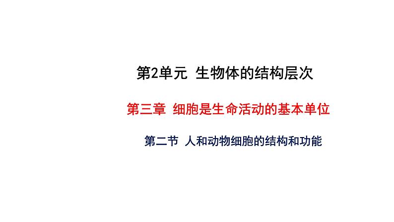 3.2 人和动物细胞的结构与功能 教学课件 苏教版七年级生物上册01