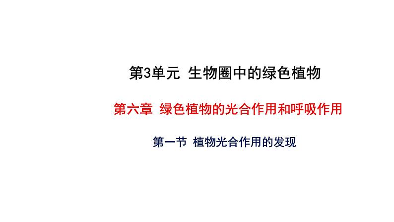 6.1 植物光合作用的发现 教学课件 苏教版七年级生物上册01