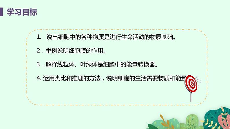 2021年初中生物人教版七年级上册  2.1.4  细胞的生活  课件第3页