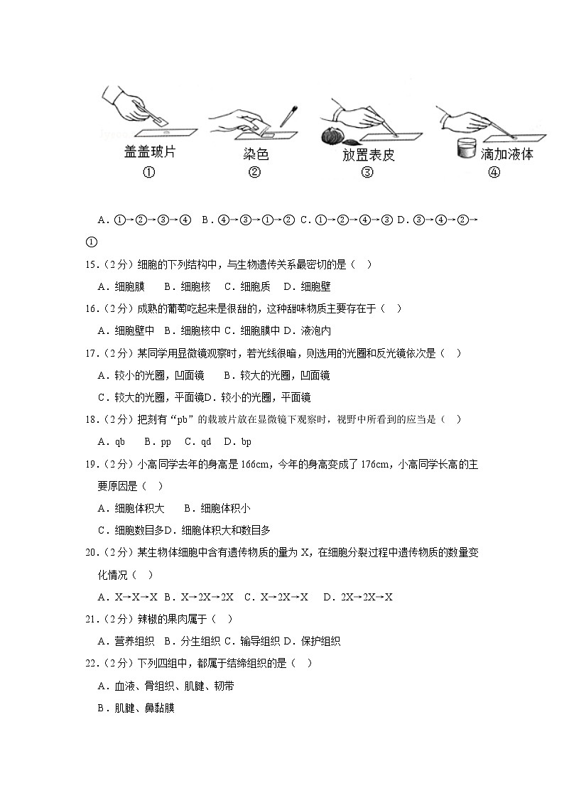 2018-2019学年广西河池市凤山中学七年级（上）期中生物试卷   解析版03