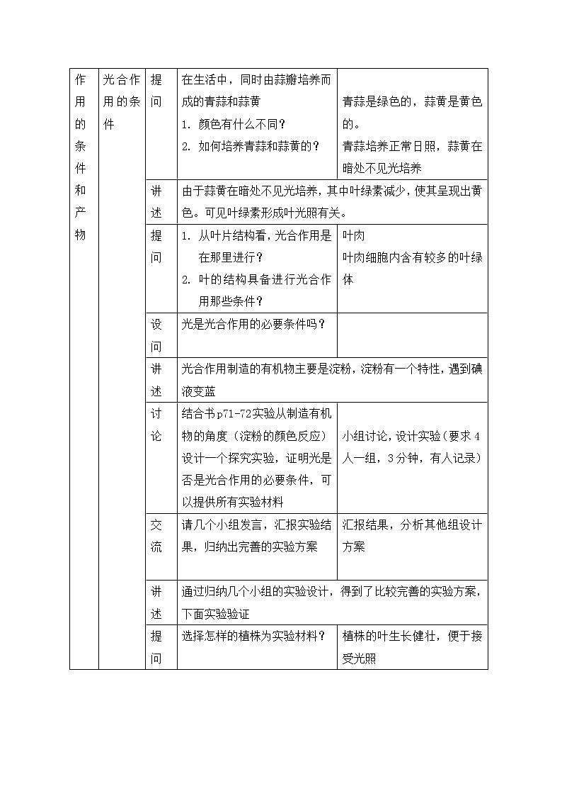 《绿色植物的光合作用》第2课时参考教案第2页