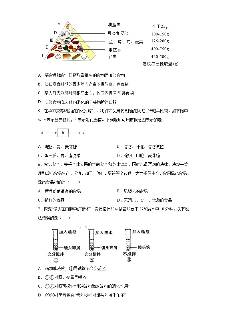 湖南省株洲市攸县2020-2021学年七年级下学期期末生物试题（word版 含答案）第2页