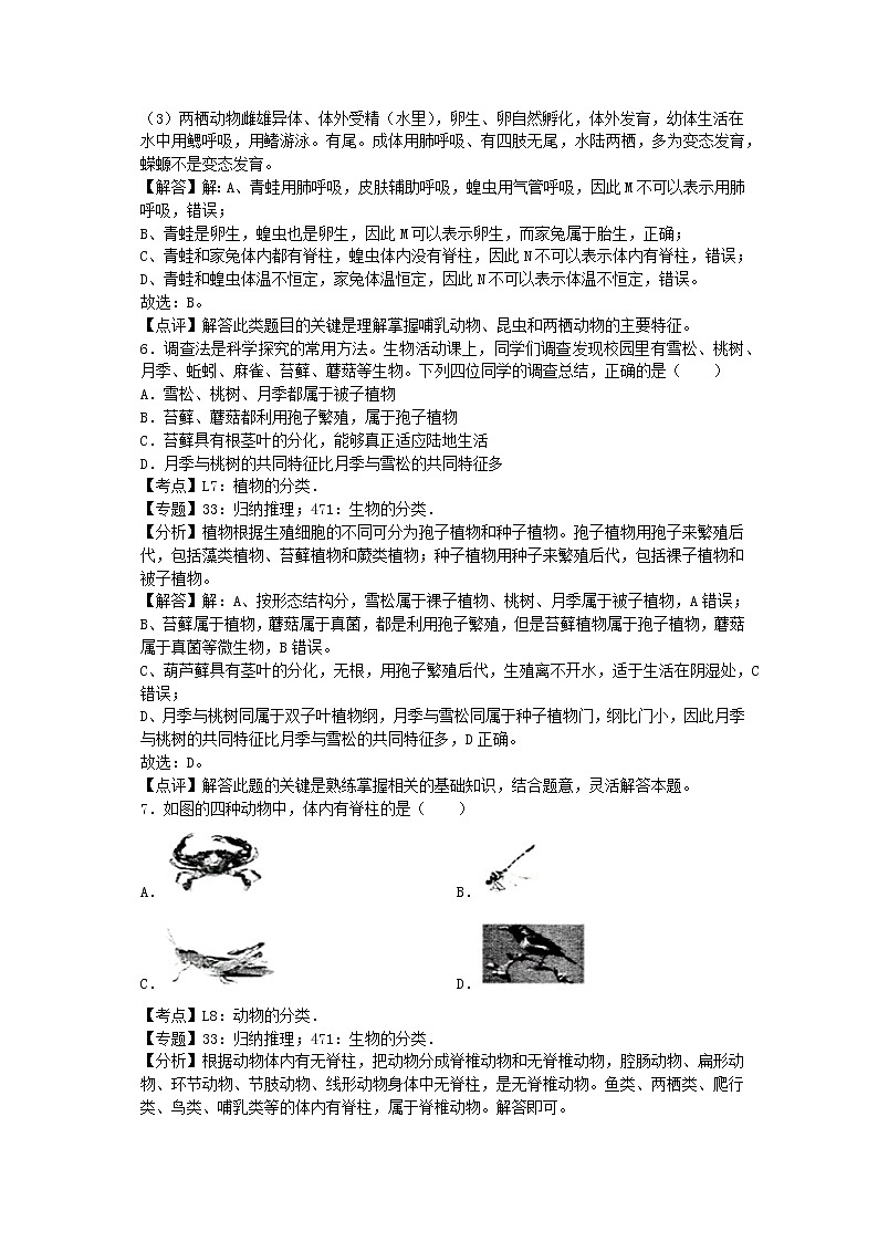 生物济南版七年级上第二单元第四章章末试卷2第3页