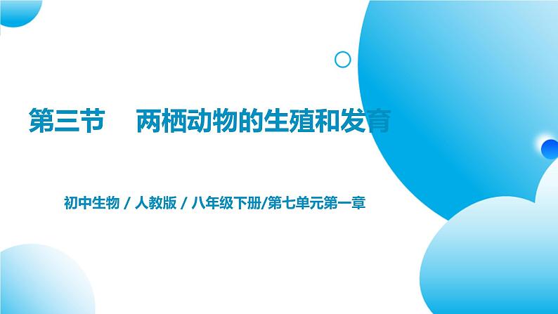 【核心素养目标】人教版初中生物八年级下册7.1.3《两栖动物的生殖和发育》课件+视频+教学设计+同步分层练习（含答案）01