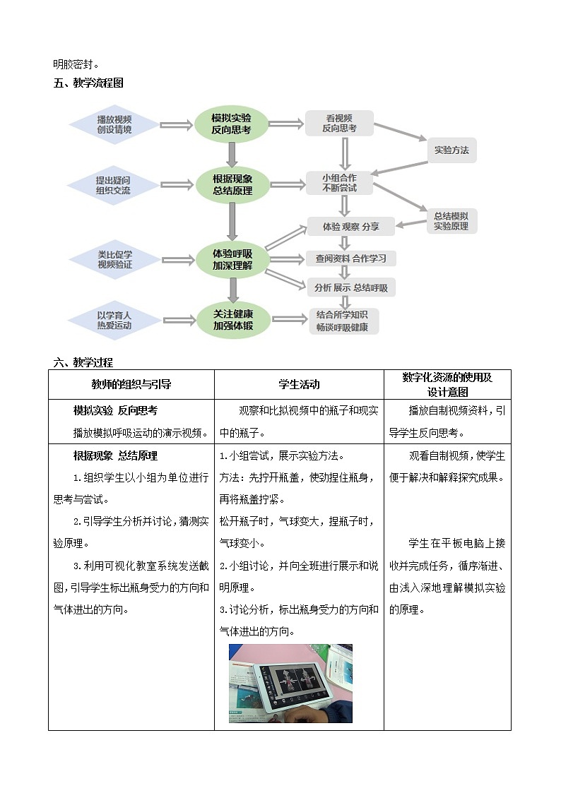 苏科版生物七年级上册 3.7.2 人体的呼吸 学案  (二)02