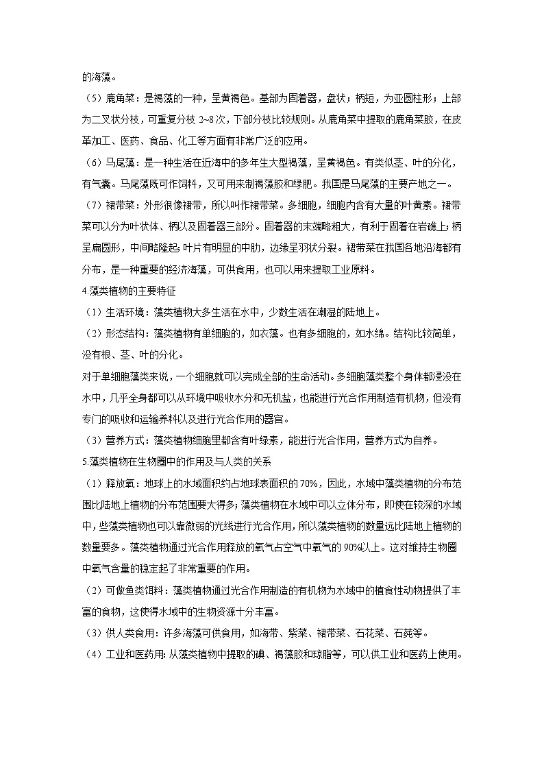 3.1.1 藻类、苔藓和蕨类植物 课件PPT+教案+同步练习03