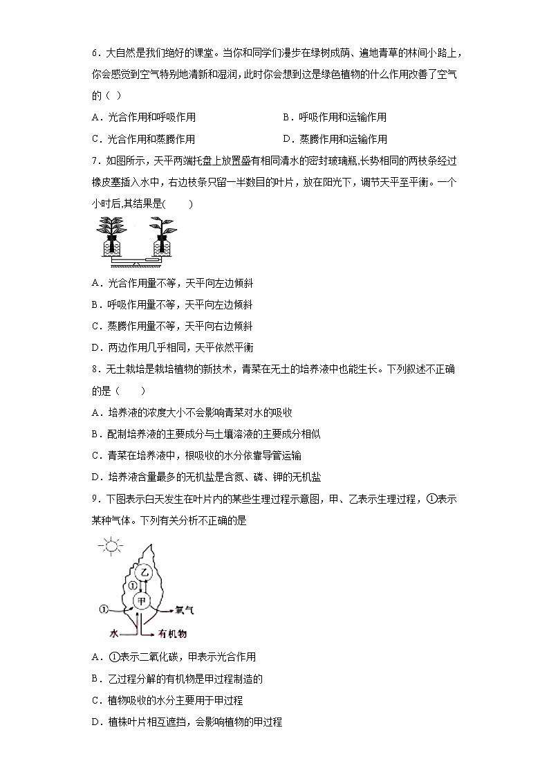 广西南宁市青秀区2020-2021学年八年级上学期期中生物试题（word版 含答案）02