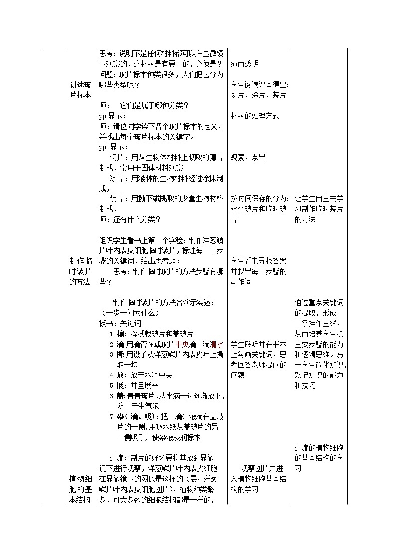 2021年人教版七年级上册《植物细胞》教案第2页