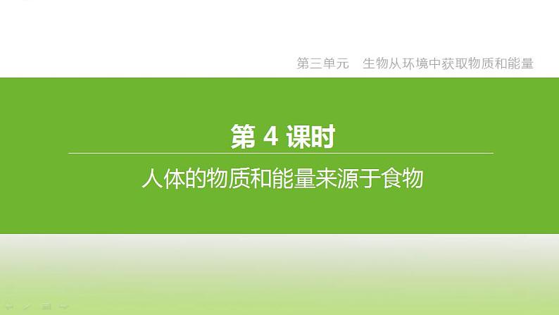 苏科版中考生物复习第三单元生物从环境中获取物质和能量第04课时人体的物质和能量来源于食物课件01