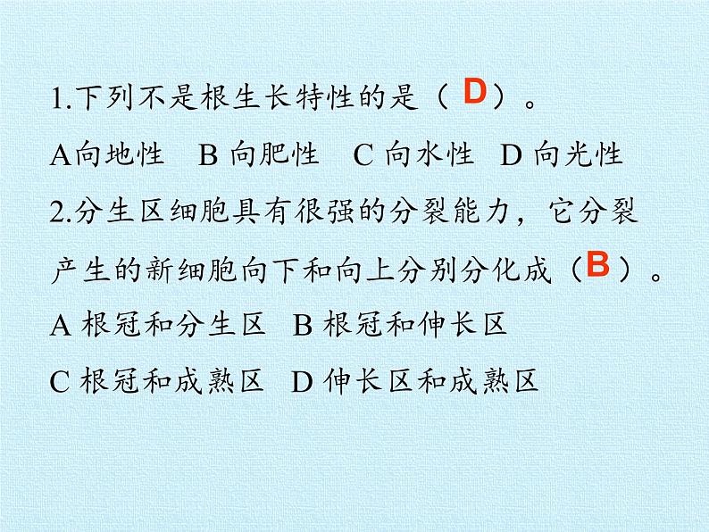 冀教版八年级上册 生物 课件 第三单元第二章 根的吸收作用 复习课件07