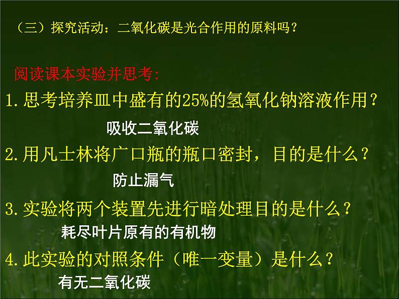 冀教版八年级上册 生物 课件 3.3.2 光合作用的原料04