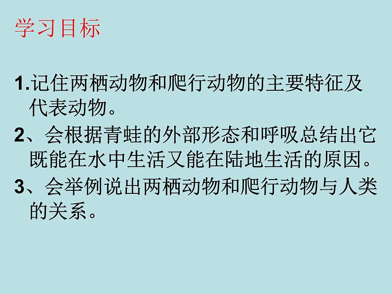 （新人教版）八年级上册两栖动物和爬行动物课件1（生物）第2页