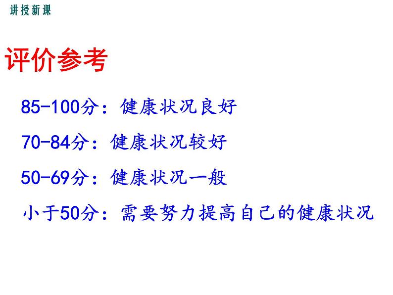 （新人教版）八年级下册第八单元第三章第一节评价自己的健康状况课件（生物）06