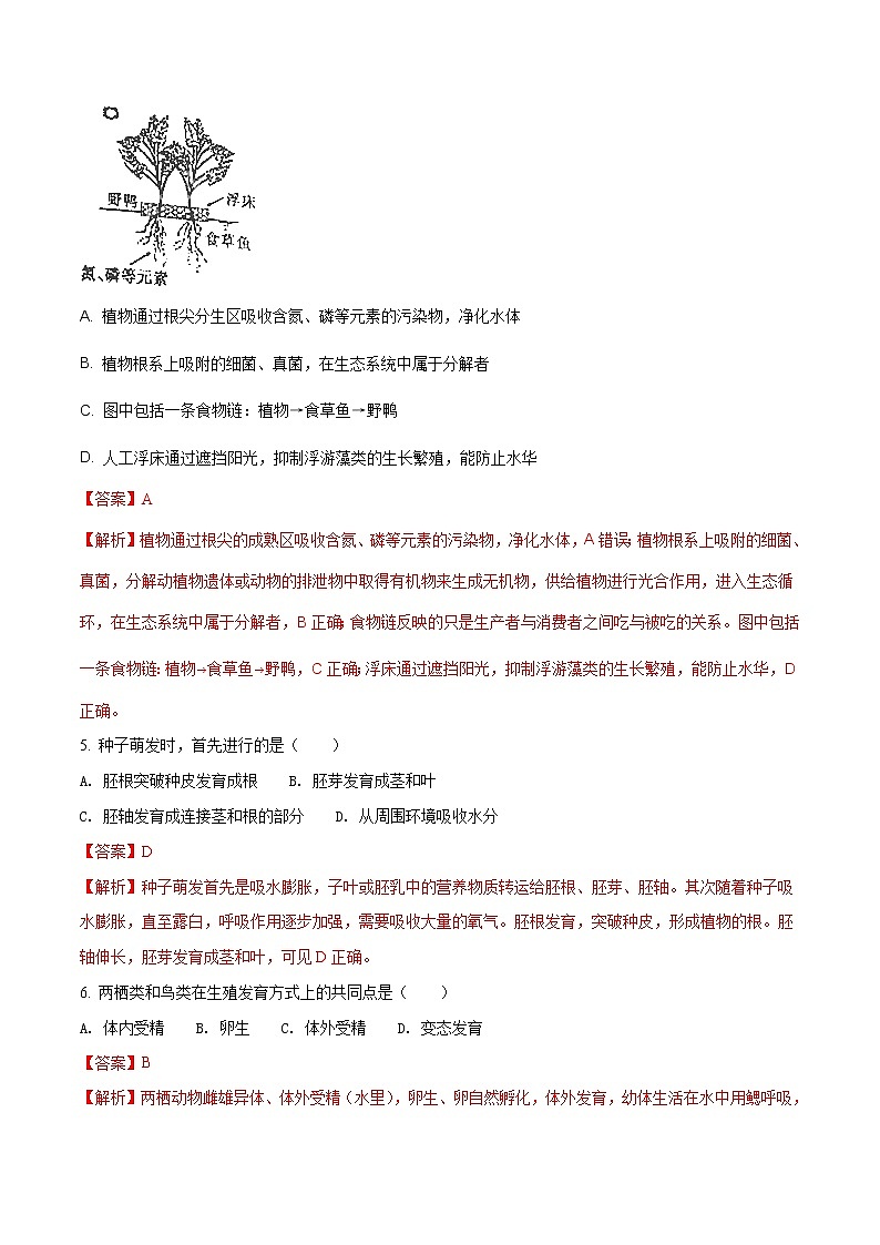 江西省2018年中考生物真题（解析版）02