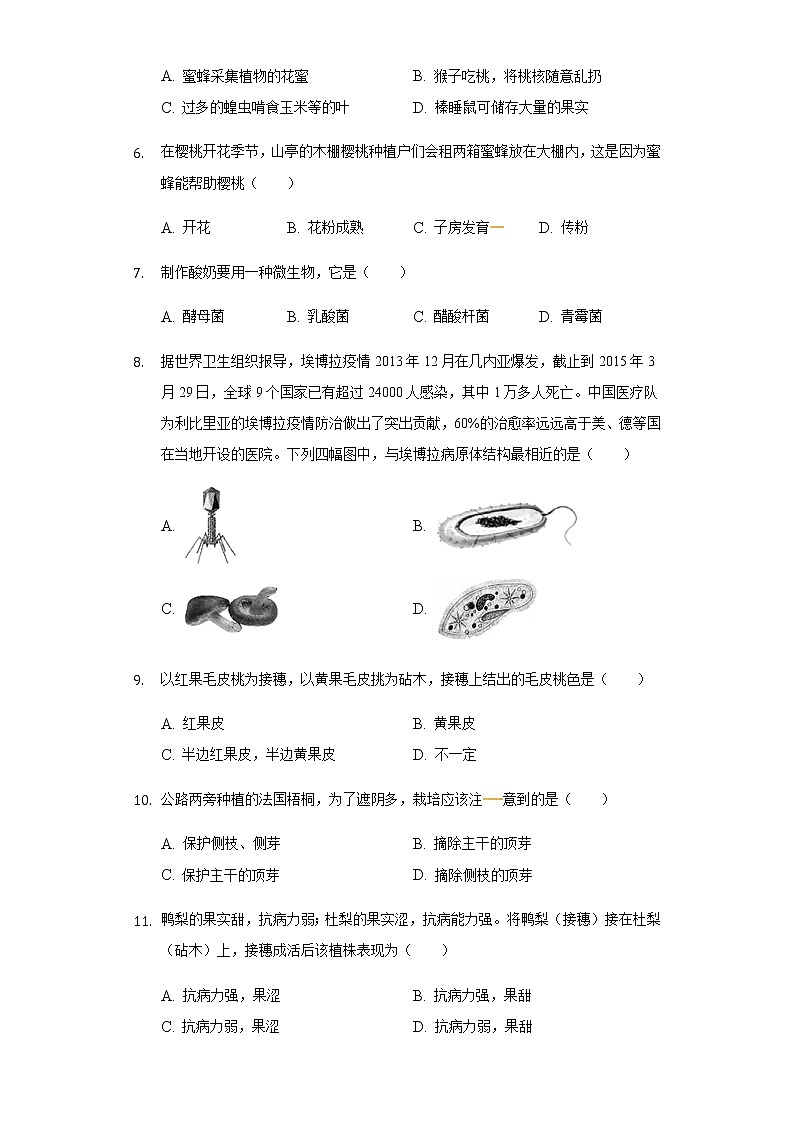 重庆市七校联盟2020-2021学年八年级上学期第二次月考生物试题第2页