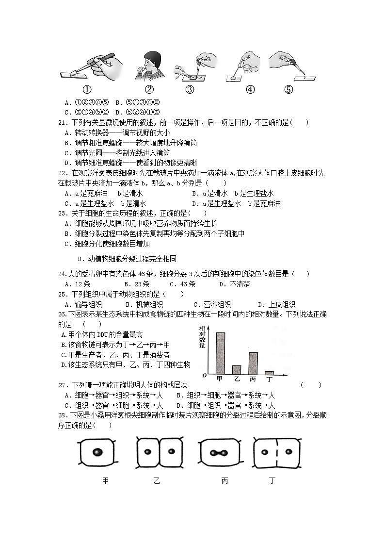 乐山市市中区城区片 2020—2021 学年度（上）期中测试七年级生物试题03
