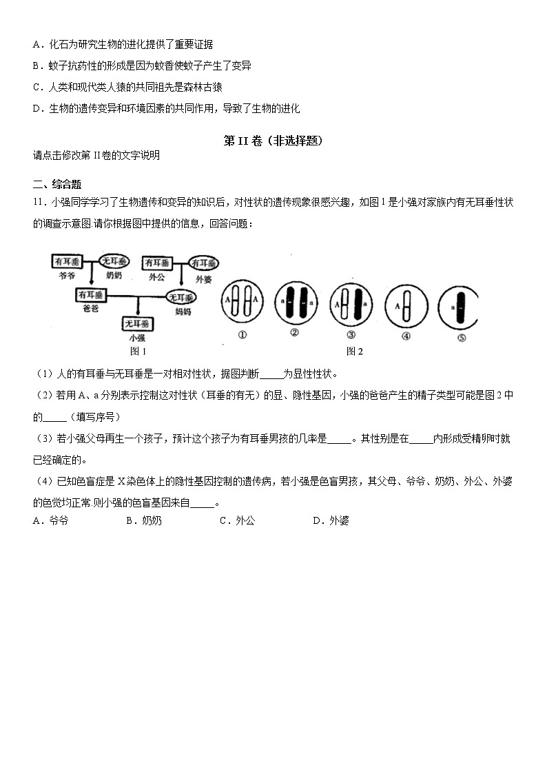 2019-2020学年八年级上学期湖北省孝感市孝南区期末生物试题（学生卷+解析卷）03