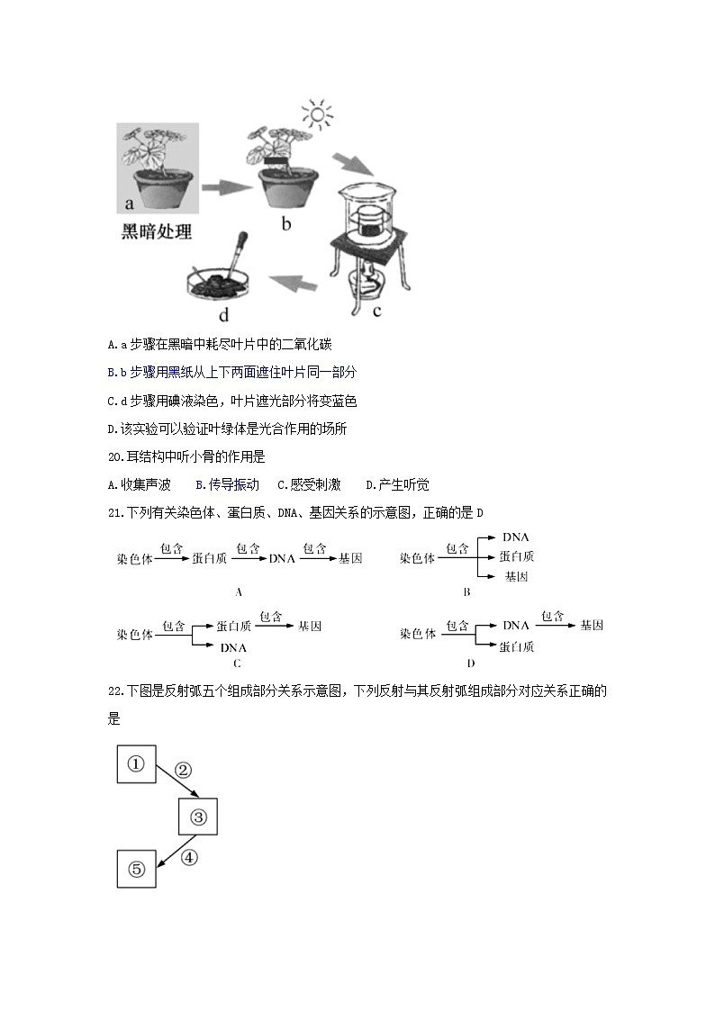 2018年福建省学业水平考试生物试题（word版，有答案）第3页