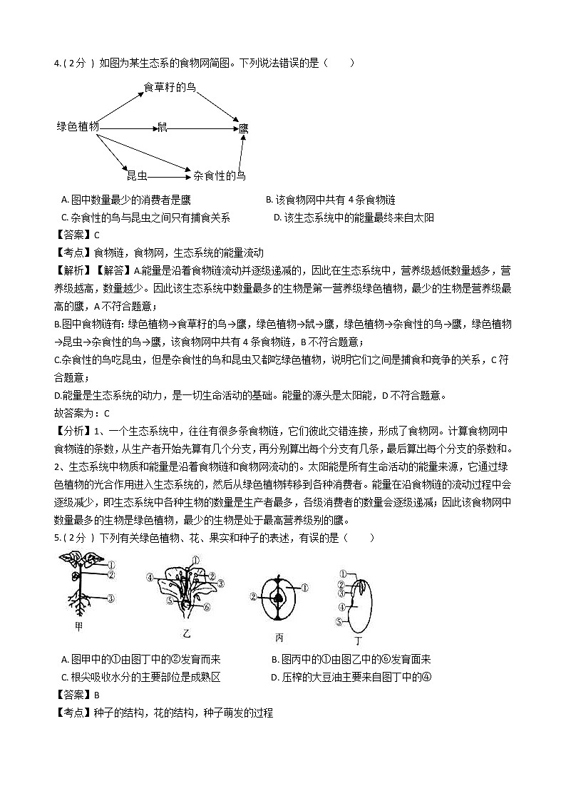 2018年山东省济宁市中考生物试卷（解析版）03