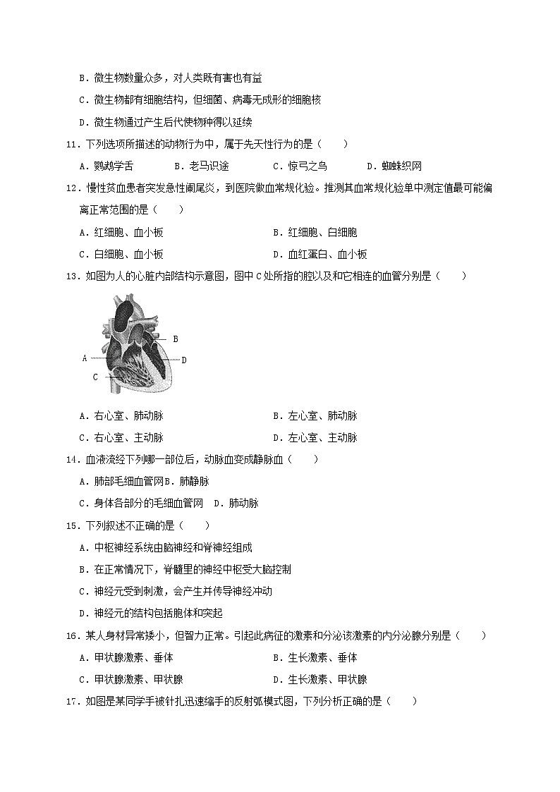 2019年四川省广安市中考生物试题（WORD版，含解析）03