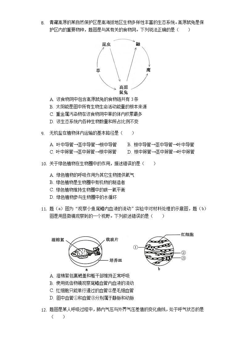 2019年广东省中考生物试题（Word版，含解析）02