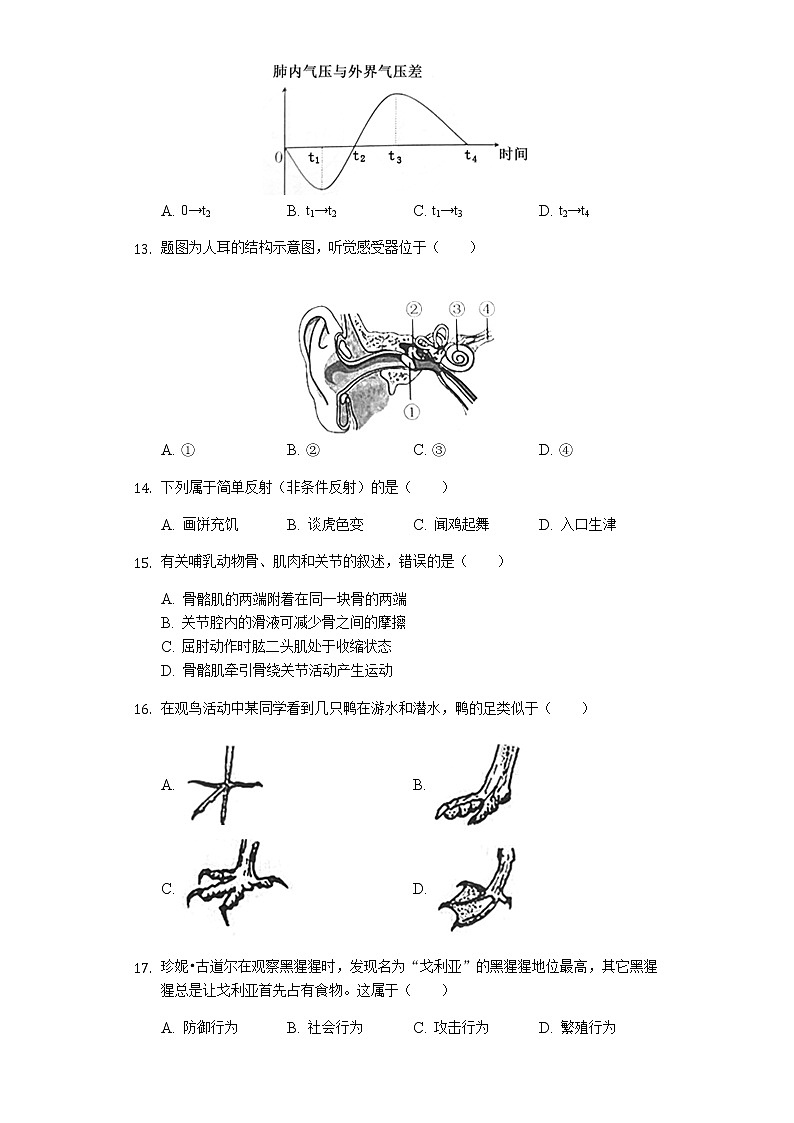 2019年广东省中考生物试题（Word版，含解析）03