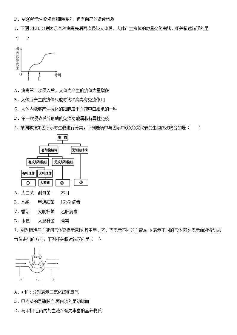 2019-2020学年八年级上学期湖北省黄冈市浠水县兰溪中学第三次月考生物试题（学生卷）第2页