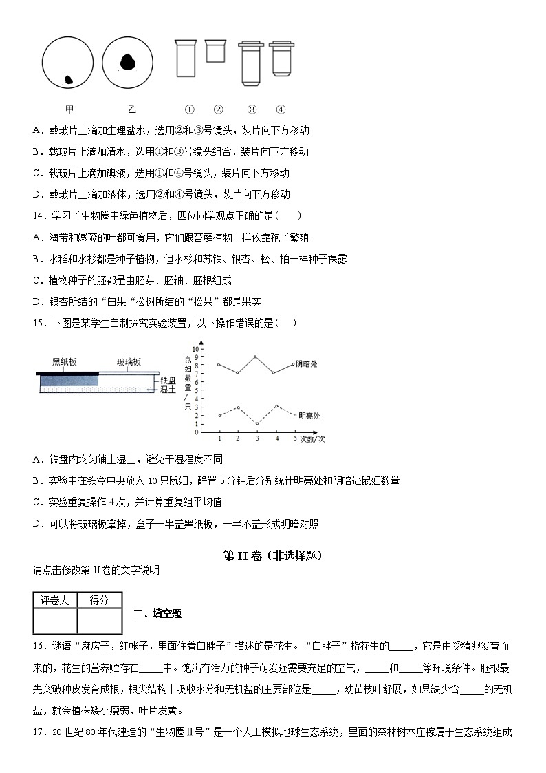 2019-2020学年七年级上学期湖北省孝感市八校联谊12月联考生物试题（原卷+解析卷）03