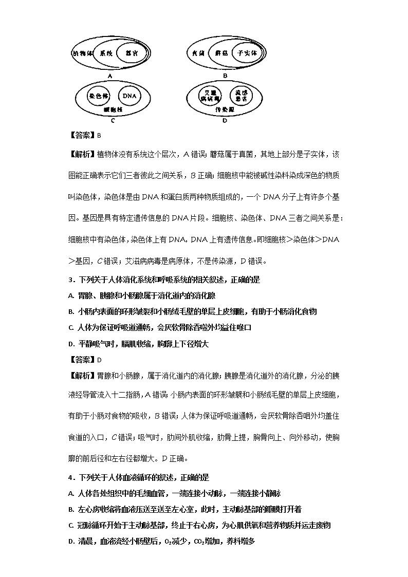 湖北省荆门市2018年中考生物试题+答案02